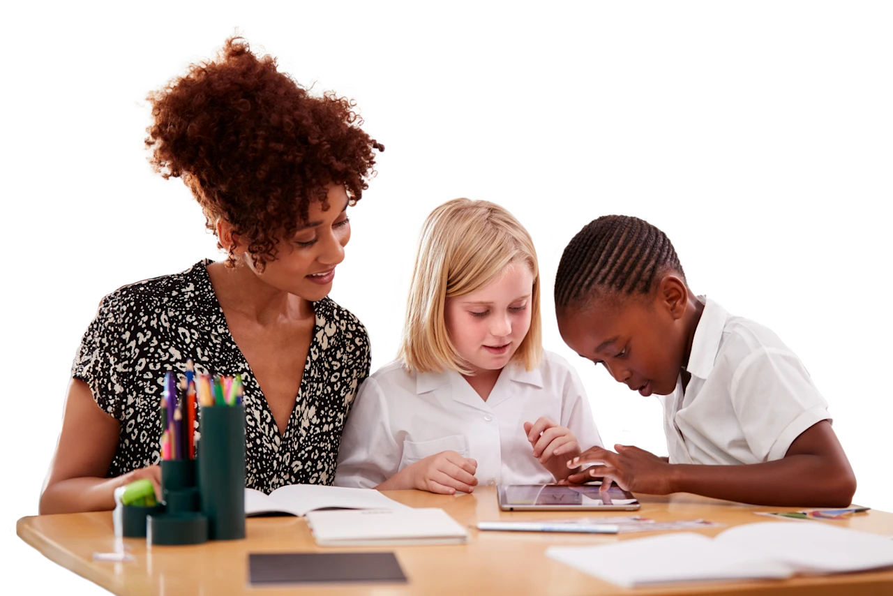 A teacher with her pupils